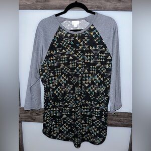 Geometric Pattern lularoe baseball style Randy Shirt